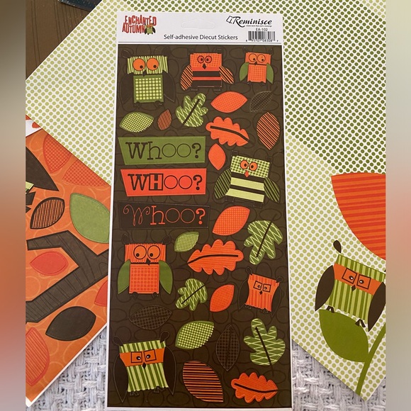 🎃🍂 REMINISCE HALLOWEEN/AUTUMN THEMED SCRAPBOOK PAPER BUNDLE & STICKERS! - Picture 2 of 7